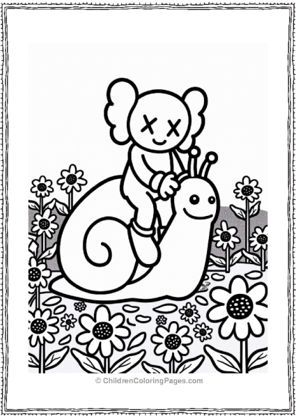 KAWS Character Riding A Friendly Snail Free PDF Printable