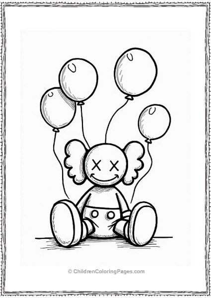 KAWS Character With Balloons Free PDF Printable