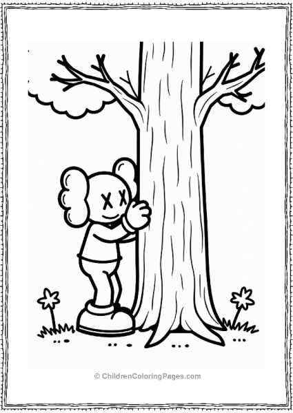 KAWS Creature Playing Hide And Seek Free PDF Printable