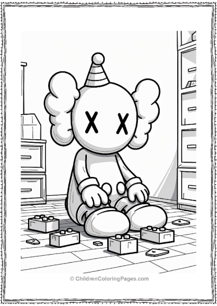 KAWS Creature With Colorful Blocks Free PDF Printable
