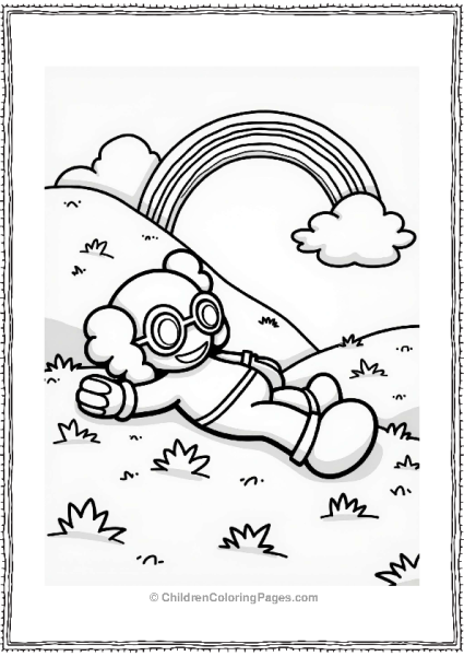 KAWS Figure With Oversized Glasses Under A Rainbow Free PDF Printable