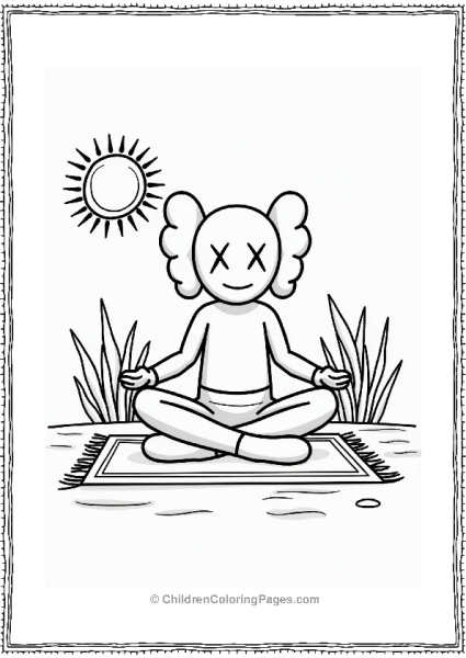 KAWS Yoga Figure In A Calm Setting Free PDF Printable