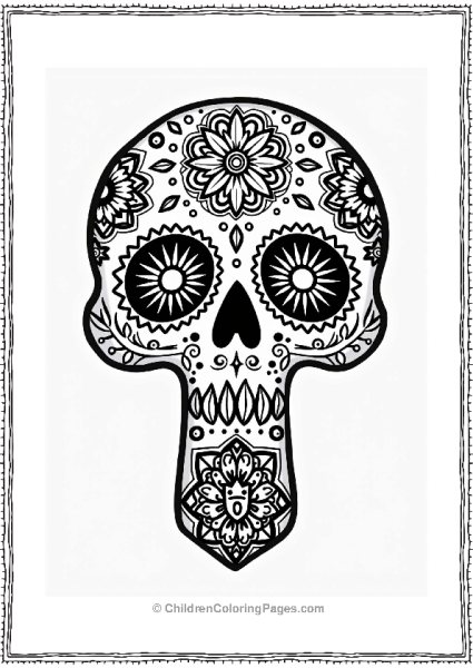 Keyhole Sugar Skull With Mystical Patterns Free PDF Printable