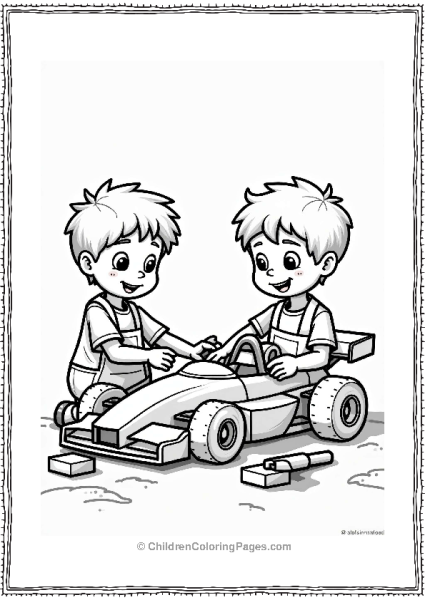 Kids Building A Race Car Free PDF Printable