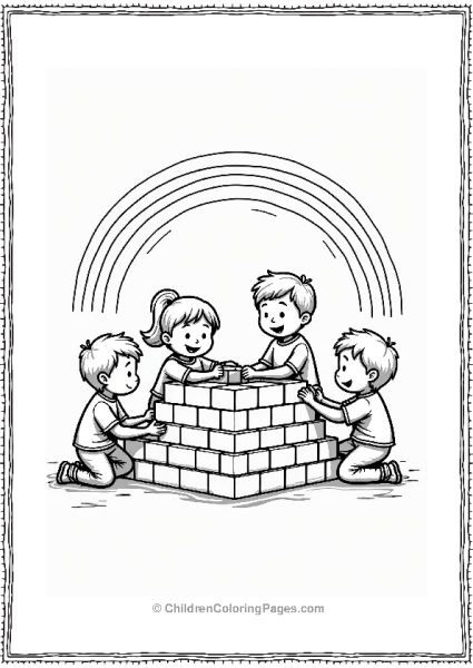 Kids Building A Rainbow Fort Free PDF Printable