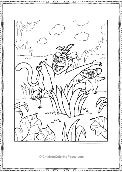 King Julian And Maurice From Madagascar Free PDF Printable