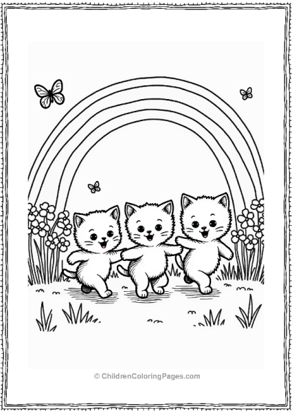 Kittens Playing Under The Rainbow Free PDF Printable