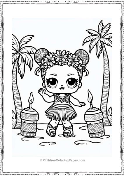 LOL Surprise Doll At A Luau Free PDF Printable