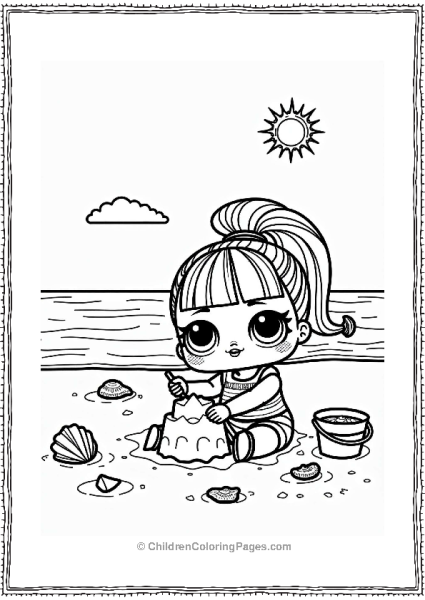 LOL Surprise Doll At The Beach Free PDF Printable