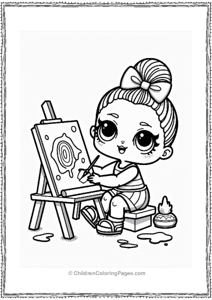 LOL Surprise Doll Painting At A Table Free PDF Printable