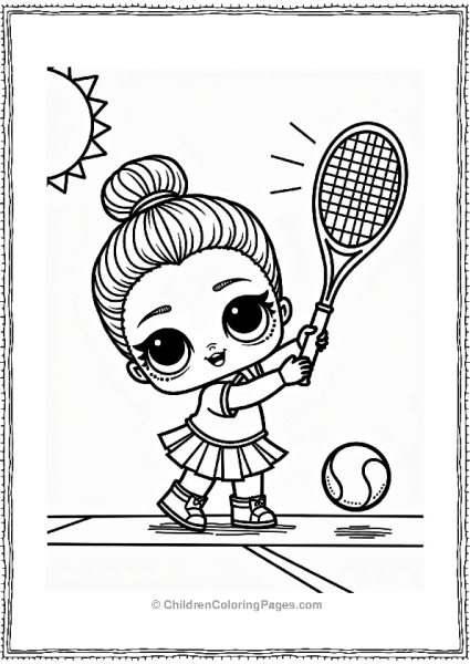 LOL Surprise Doll Playing Tennis Free PDF Printable