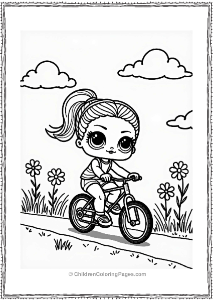LOL Surprise Doll Riding A Bicycle Free PDF Printable