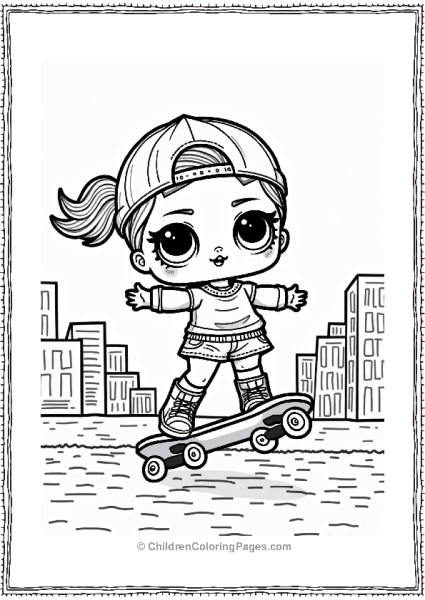 LOL Surprise Doll Skateboarding Trick Free PDF Printable