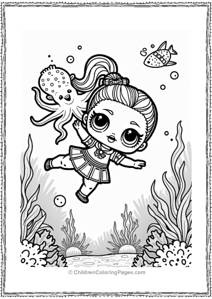 LOL Surprise Doll Swimming With An Octopus Free PDF Printable