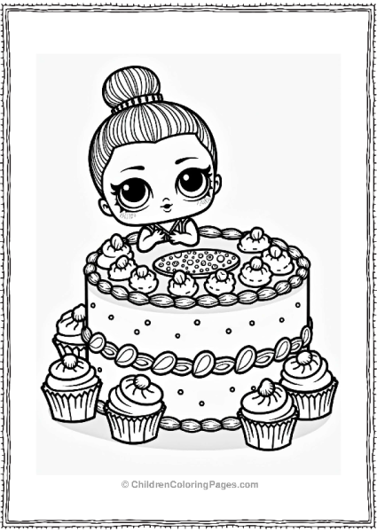 LOL Surprise Doll With Cake Free PDF Printable