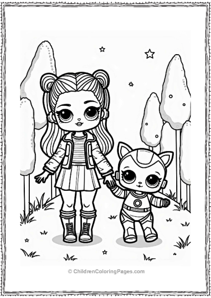 LOL Surprise Doll With Robotic Pet In Space Park Free PDF Printable
