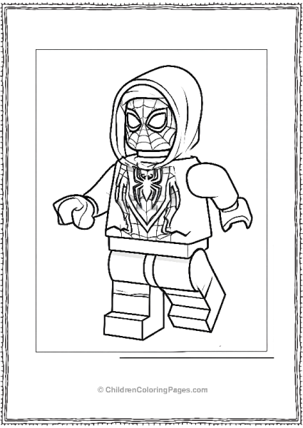 Lego Spidereman Wearing Hoodie Free PDF Printable