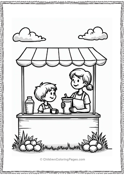 Lemonade Stand On A Summer Day Free PDF Printable