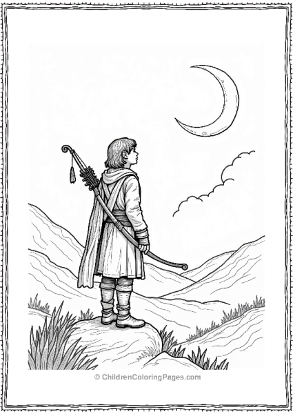 Lord Of The Rings Adventurous Elf Under Twinkling Stars Free PDF Printable