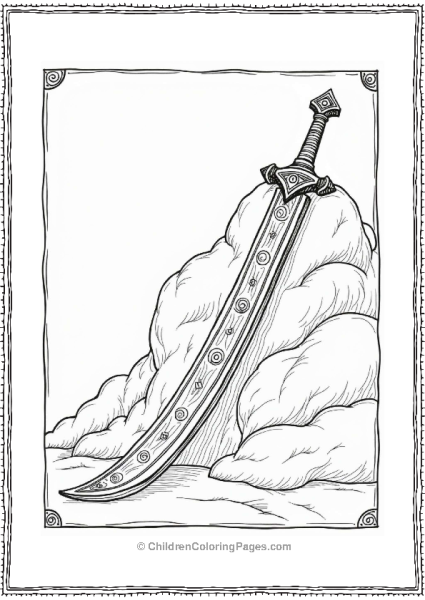Lord Of The Rings Anduril S Golden Scabbard Coloring Page Free PDF Printable