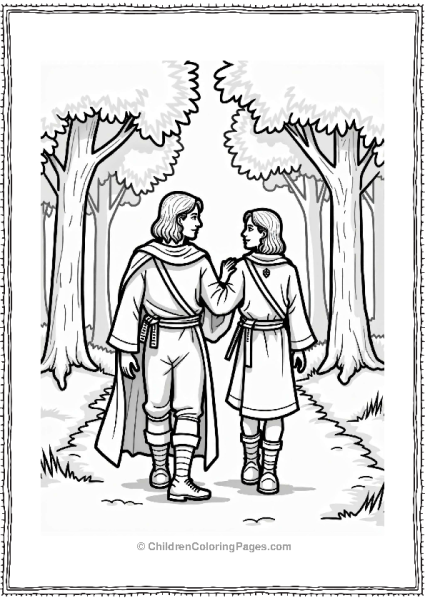 Lord Of The Rings Aragorn And Legolas In The Forest Free PDF Printable