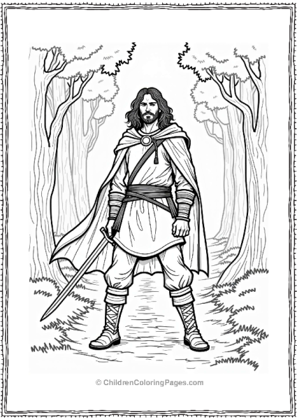 Lord Of The Rings Aragorn The Ranger On A Forest Path Free PDF Printable