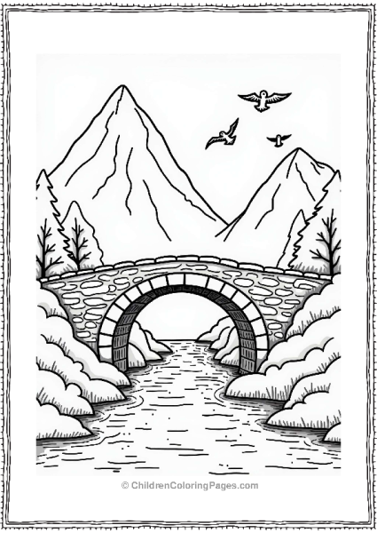 Lord Of The Rings Bridge Over A Bubbling Brook In Middle Earth Free PDF Printable
