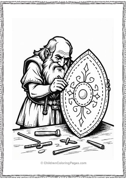 Lord Of The Rings Dwarf Crafting A Shield Free PDF Printable