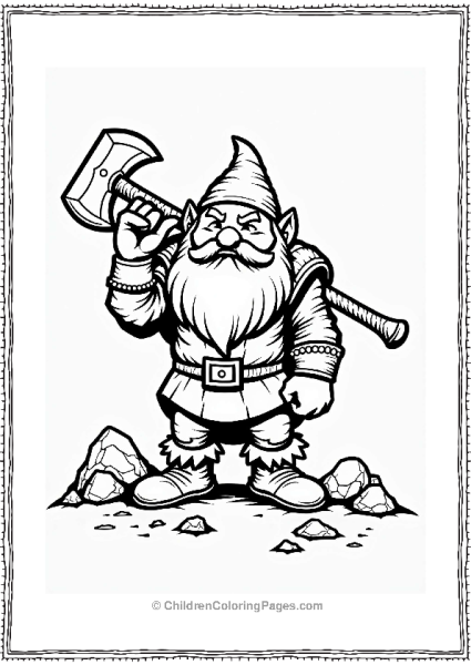 Lord Of The Rings Dwarf With Axe Among Mountains Free PDF Printable