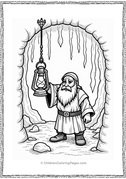 Lord Of The Rings Dwarf With Lantern In Dark Mine Free PDF Printable