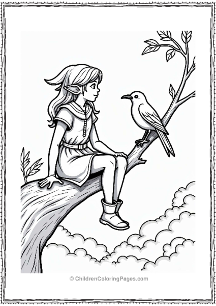 Lord Of The Rings Elf Listening To A Singing Bird Free PDF Printable