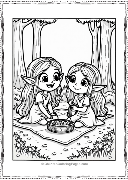 Lord Of The Rings Elves Enjoying A Picnic In The Forest Free PDF Printable