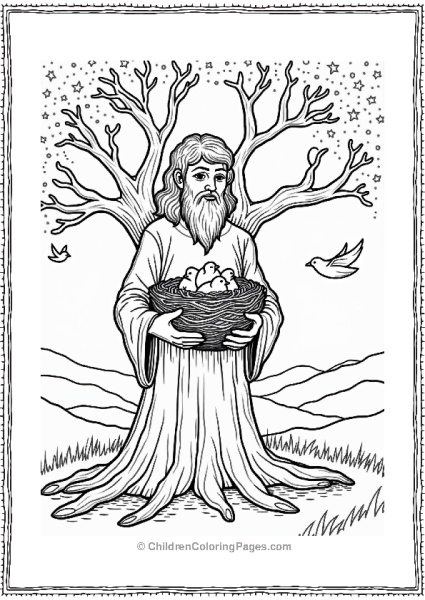 Lord Of The Rings Ent Cradling A Bird S Nest Free PDF Printable