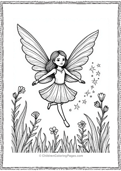 Lord Of The Rings Fairy With Sparkling Stars And Flowers Free PDF Printable