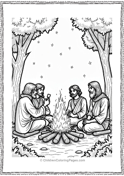 Lord Of The Rings Fellowship Around A Campfire Free PDF Printable