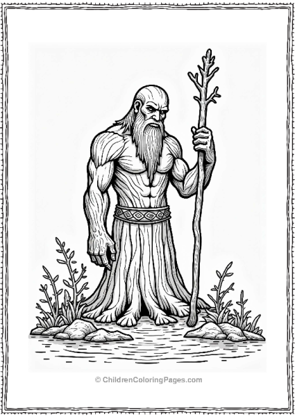 Lord Of The Rings Forest Guardian Ent With Staff Free PDF Printable