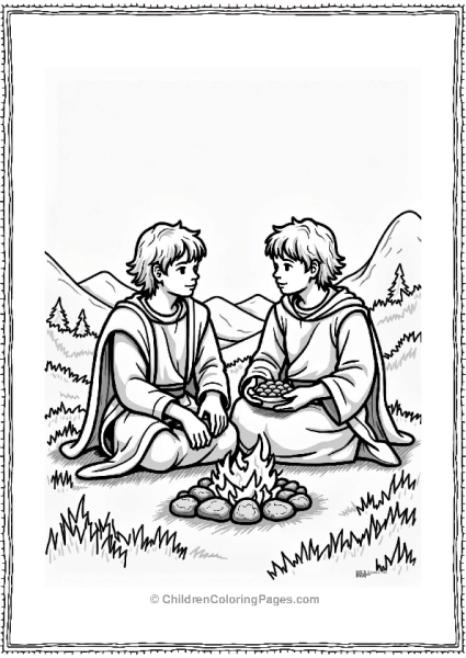 Lord Of The Rings Frodo And Sam Sharing A Meal Free PDF Printable