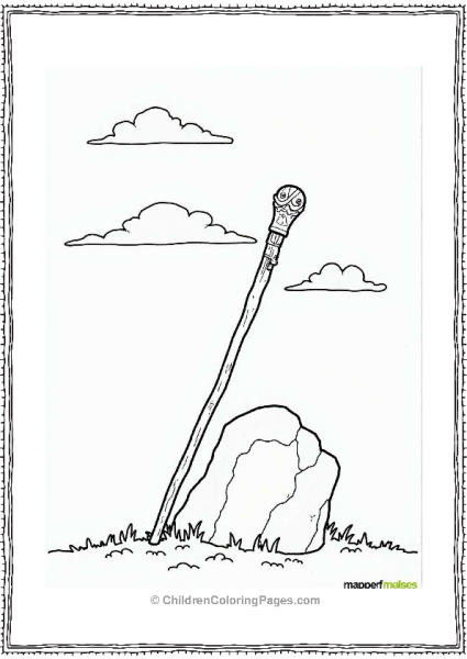 Lord Of The Rings Gandalf S Staff Against A Rock Free PDF Printable
