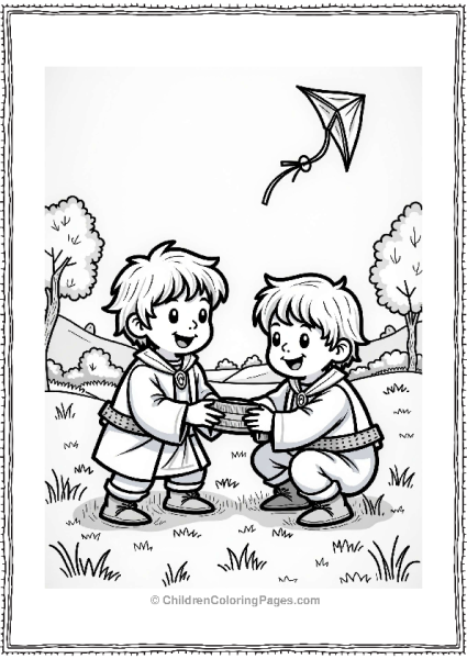 Lord Of The Rings Hobbit Children Playing In A Grassy Field Free PDF Printable