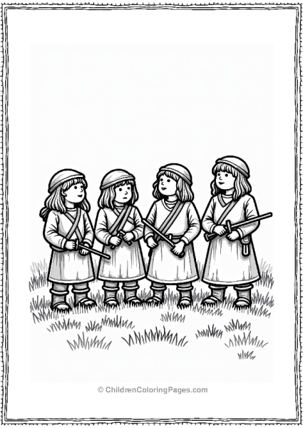 Lord Of The Rings Hobbits In A Grassy Field Free PDF Printable