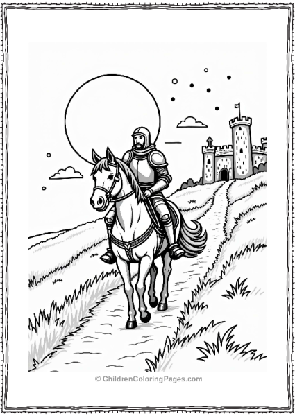 Lord Of The Rings Knight On Horse Under Starry Sky Free PDF Printable