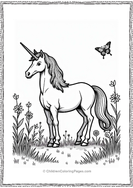 Lord Of The Rings Magical Unicorn In A Sunny Meadow Free PDF Printable