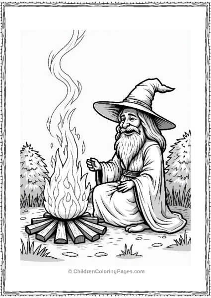 Lord Of The Rings Mystical Wizard By A Campfire Free PDF Printable