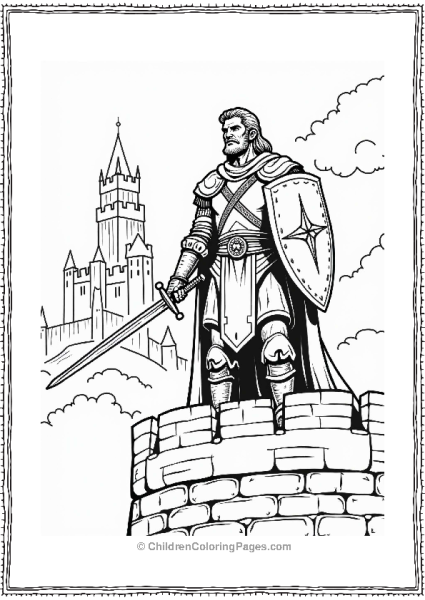 Lord Of The Rings Noble Warrior On Castle Wall Free PDF Printable