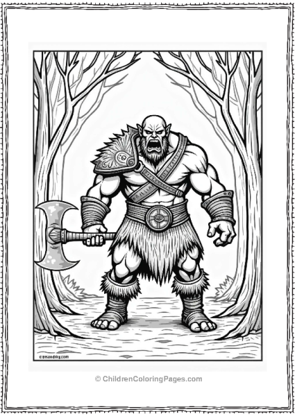 Lord Of The Rings Orc Warrior In A Dark Forest Clearing Free PDF Printable
