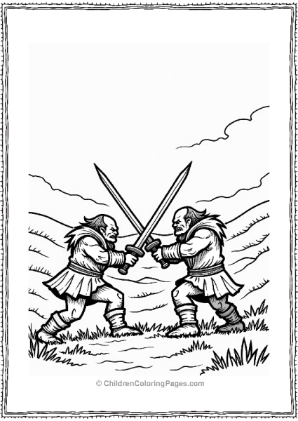 Lord Of The Rings Orcs Clashing Swords In A Battle Scene Free PDF Printable