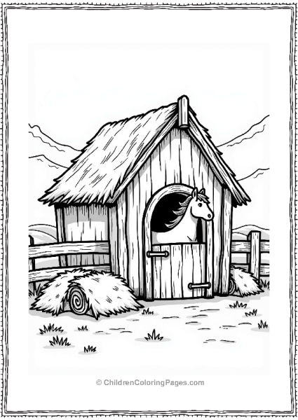 Lord Of The Rings Rohan Horse Stable Coloring Page Free PDF Printable