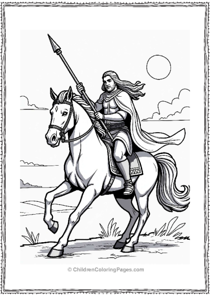 Lord Of The Rings Rohan Rider And Horse In Motion Free PDF Printable