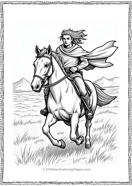 Lord Of The Rings Rohan Rider Galloping In The Wind Free PDF Printable