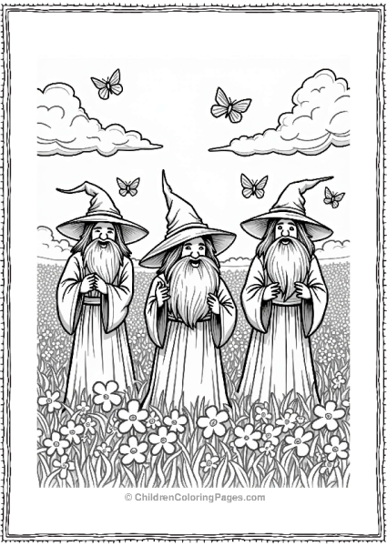 Lord Of The Rings Wizards Casting Spells In A Flower Field Free PDF Printable